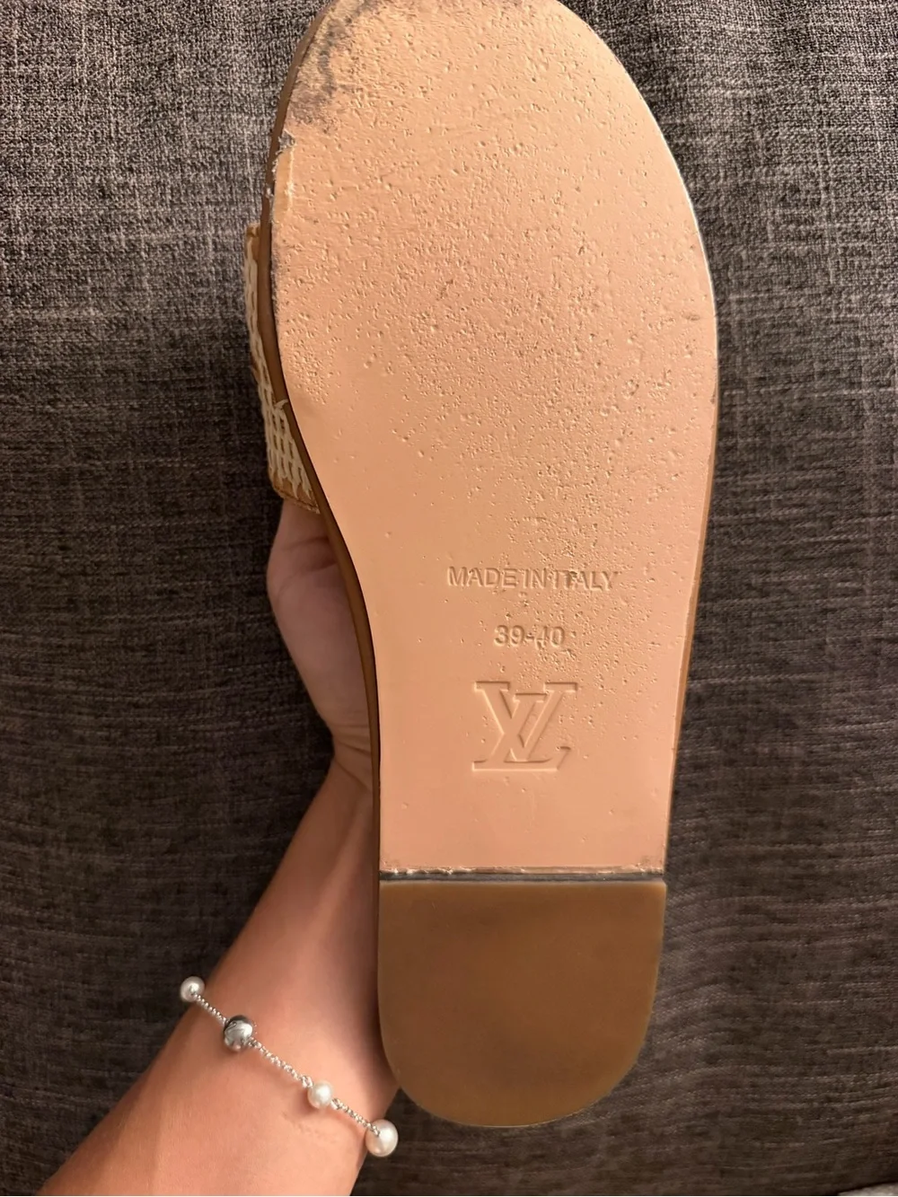 Louis Vuitton Lock It Flat Mule in Monogram Raffia